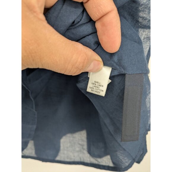 Y2K Banana Republic Midi Full Skirt Women Size 10 100% Linen Pleated Academia - Picture 10 of 12